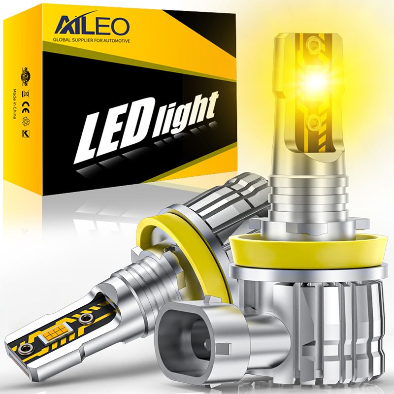 Led Fog Light H11 3000K Yellow - AILEO 2 Pezzi H11 LED H8