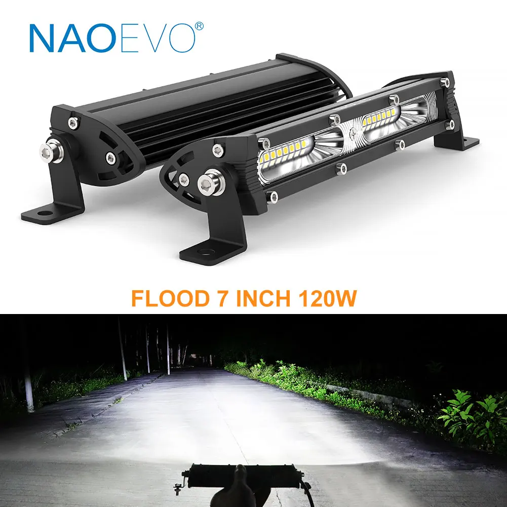 Led Work Light Bar 12 Inch Offroad - NAOEVO 4x4 Off road Ha Condotto