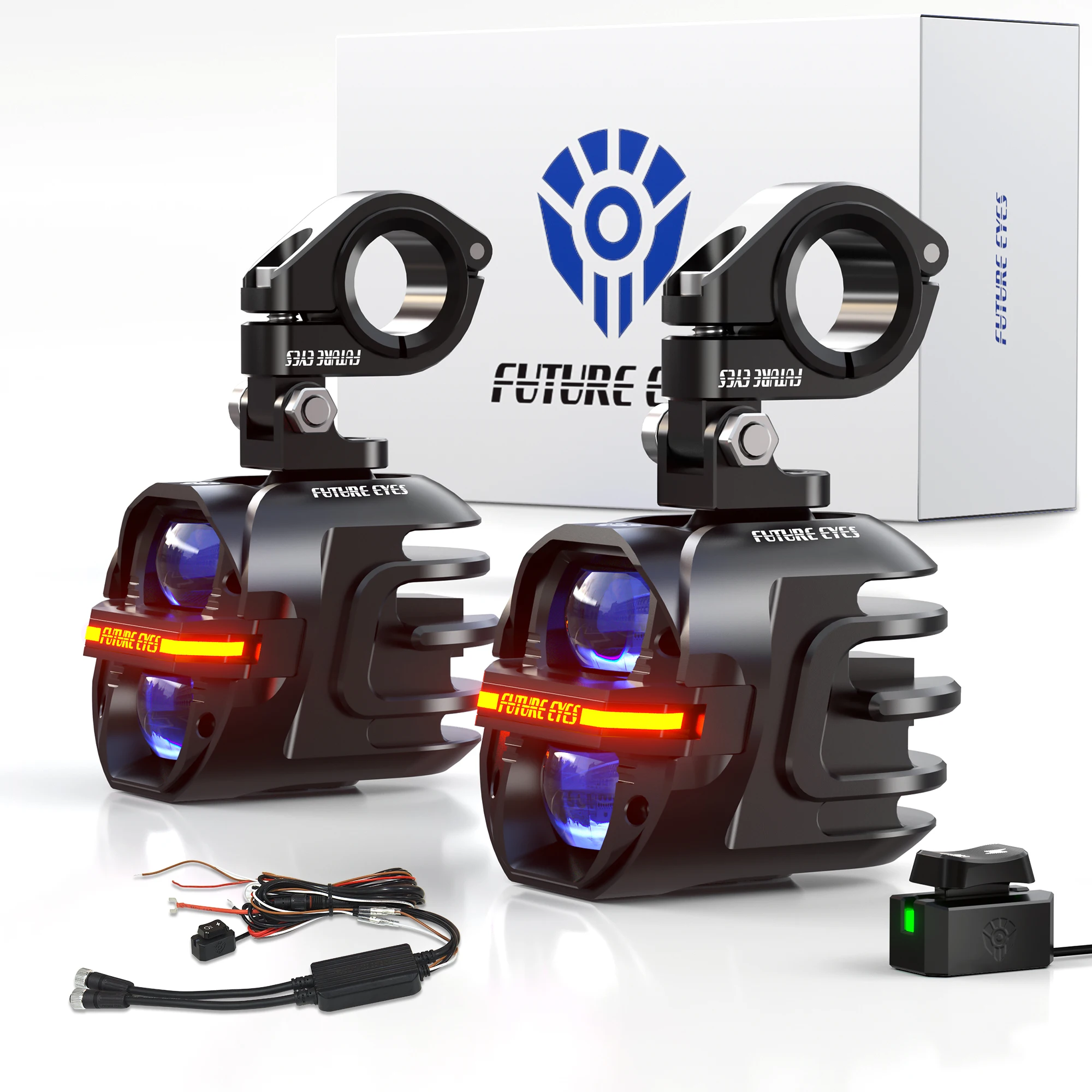 Led Headlight 6500K White 12000Lm - Future Eyes X80 - Fari Fendinebbia