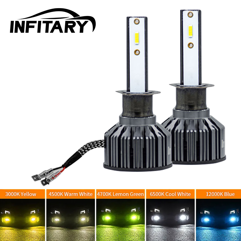 Led Fog Light H11 3000K Yellow - Lampadina LED Infitary H7 per auto,