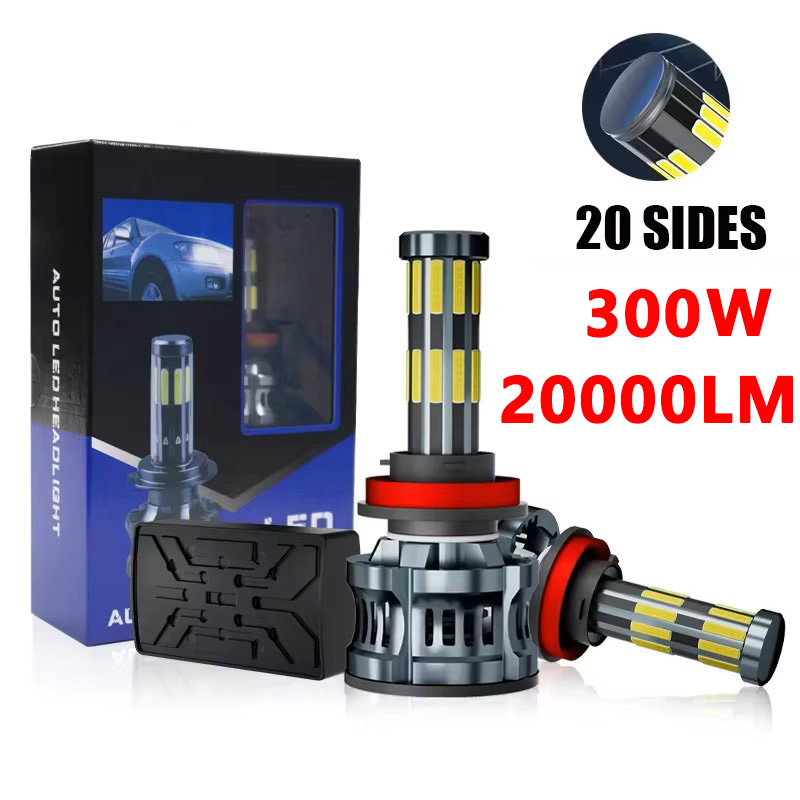 Led Headlight Bulb H7 20000Lm - OVEHEL 20 LED laterali 20000LM 300W