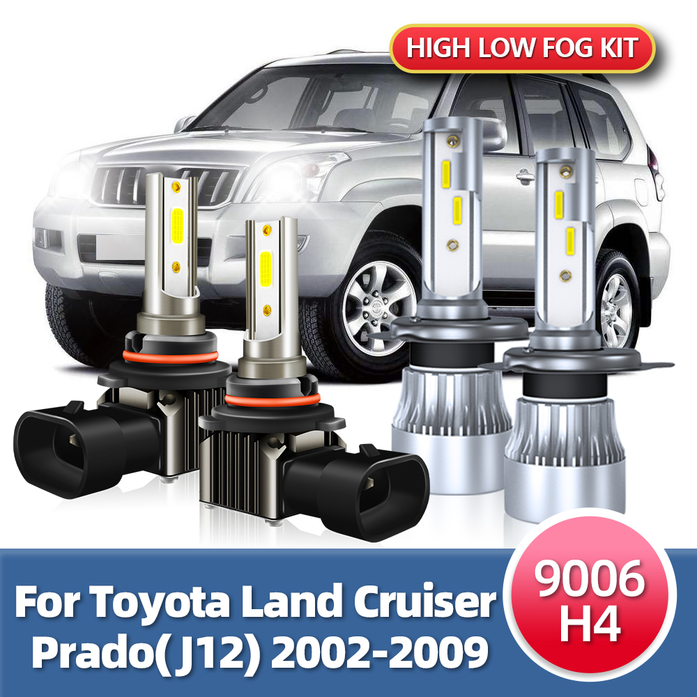 Led Headlight H4 Hi Lo 120W - Combo 4x Lampadine per fari a