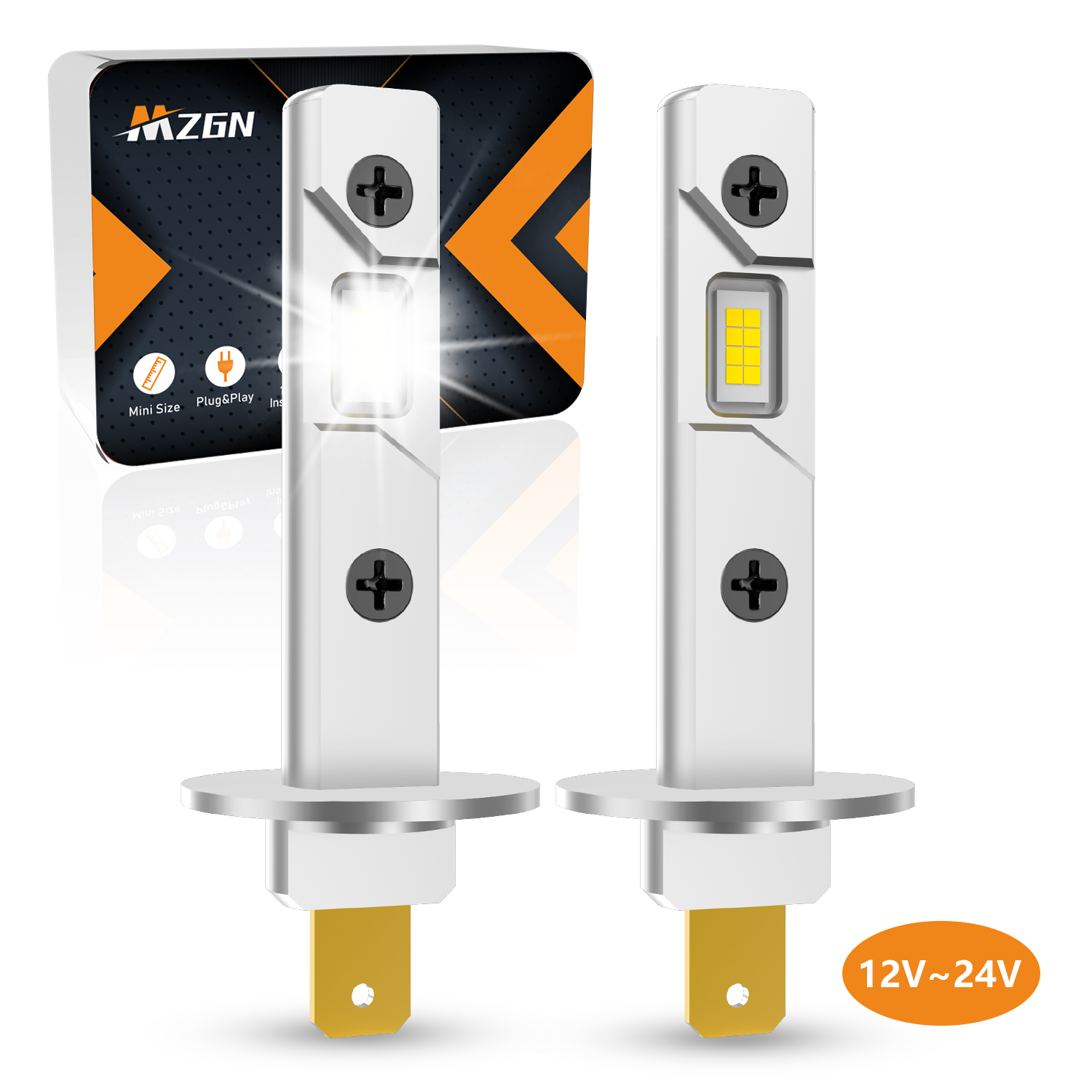 Led Headlight 6500K White 12000Lm - MZGN 2 pezzi 12000LM H1 lampadina