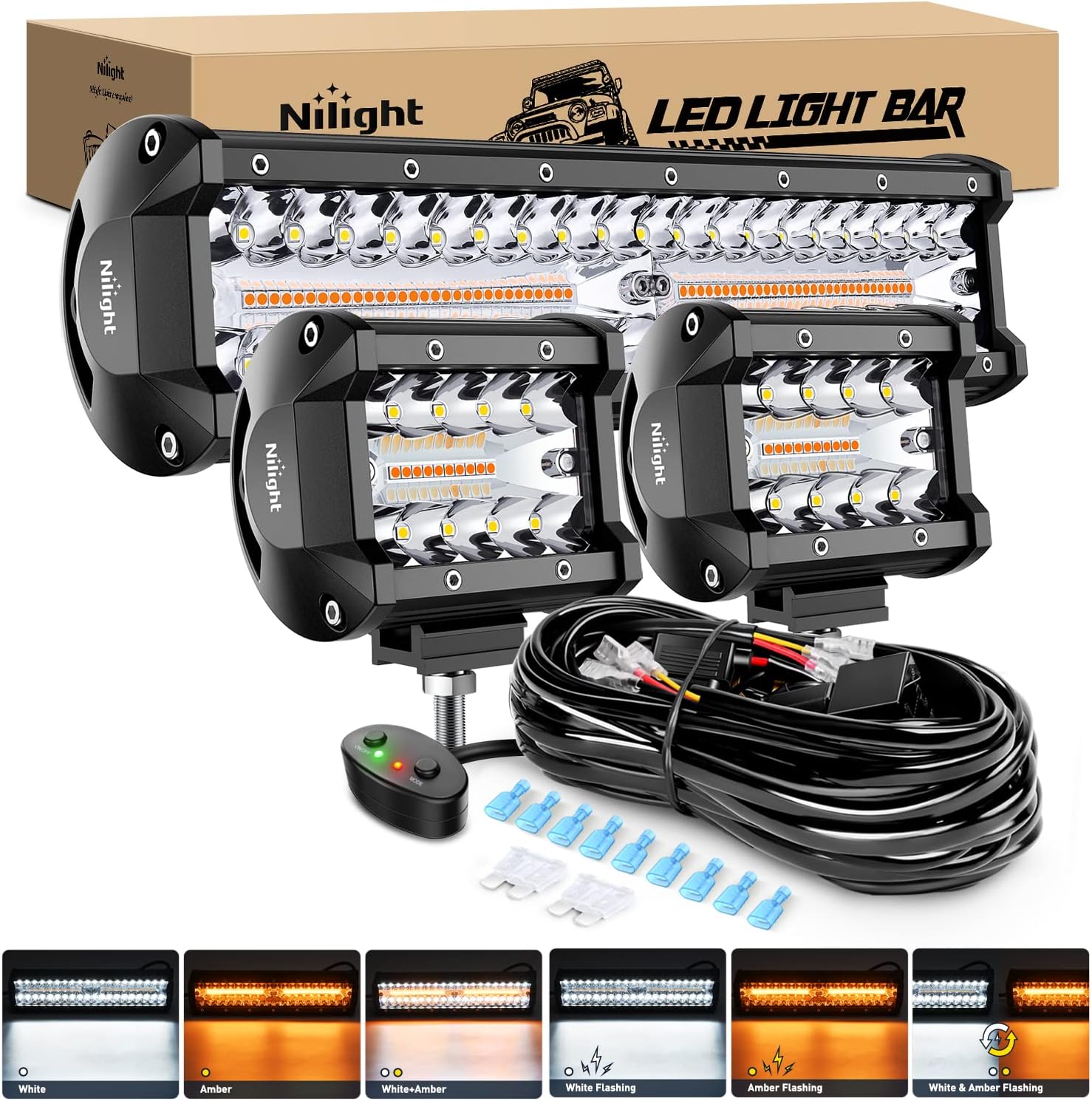 Led Work Light Bar 12 Inch Offroad - Nilight Barra Luminosa a LED da