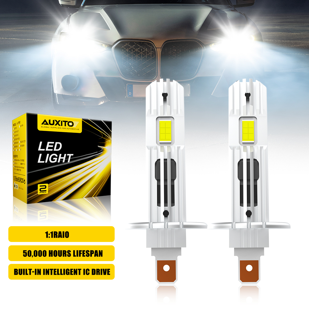 Led Headlight 6500K White 12000Lm - AUXITO 2 Pezzi 12000LM H1 LED