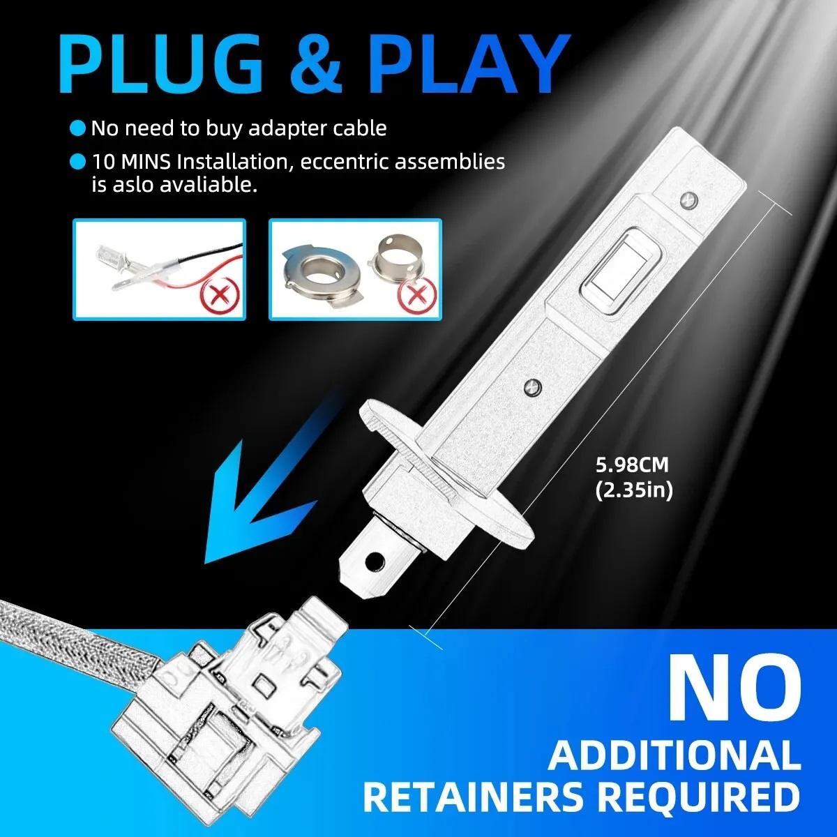 2 Pz 1:1 Auto LED H3 H1 H7 Lam - Led Headlight Bulb H7 20000Lm recensione e prezzo