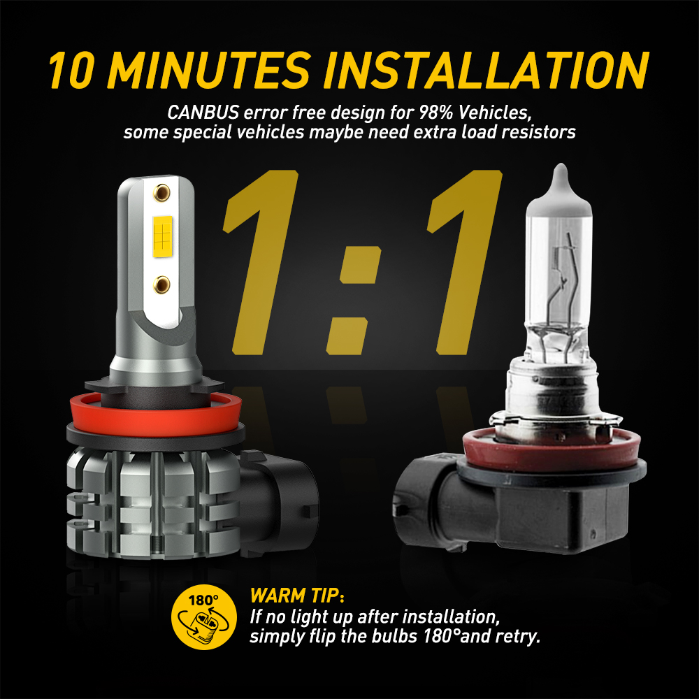 AUXITO 2Pcs H11 H8 LED fendine - Led Fog Light H11 3000K Yellow recensione e prezzo