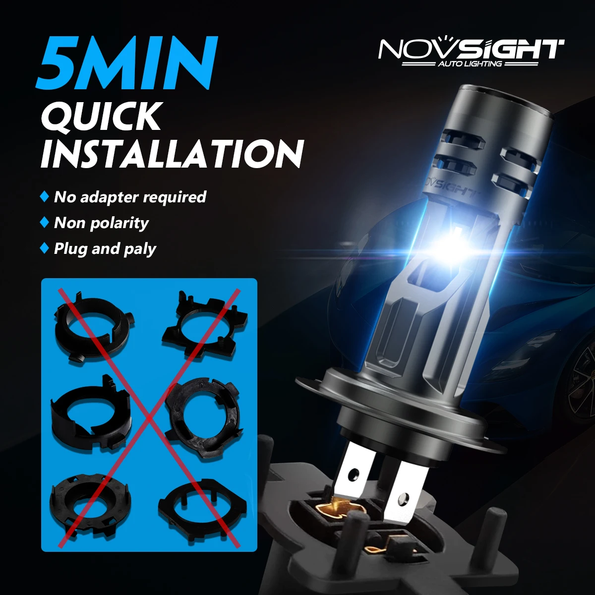 NOVSIGHT H7 LED Headlight 1:1  - Led Headlight 6500K White 12000Lm recensione e prezzo