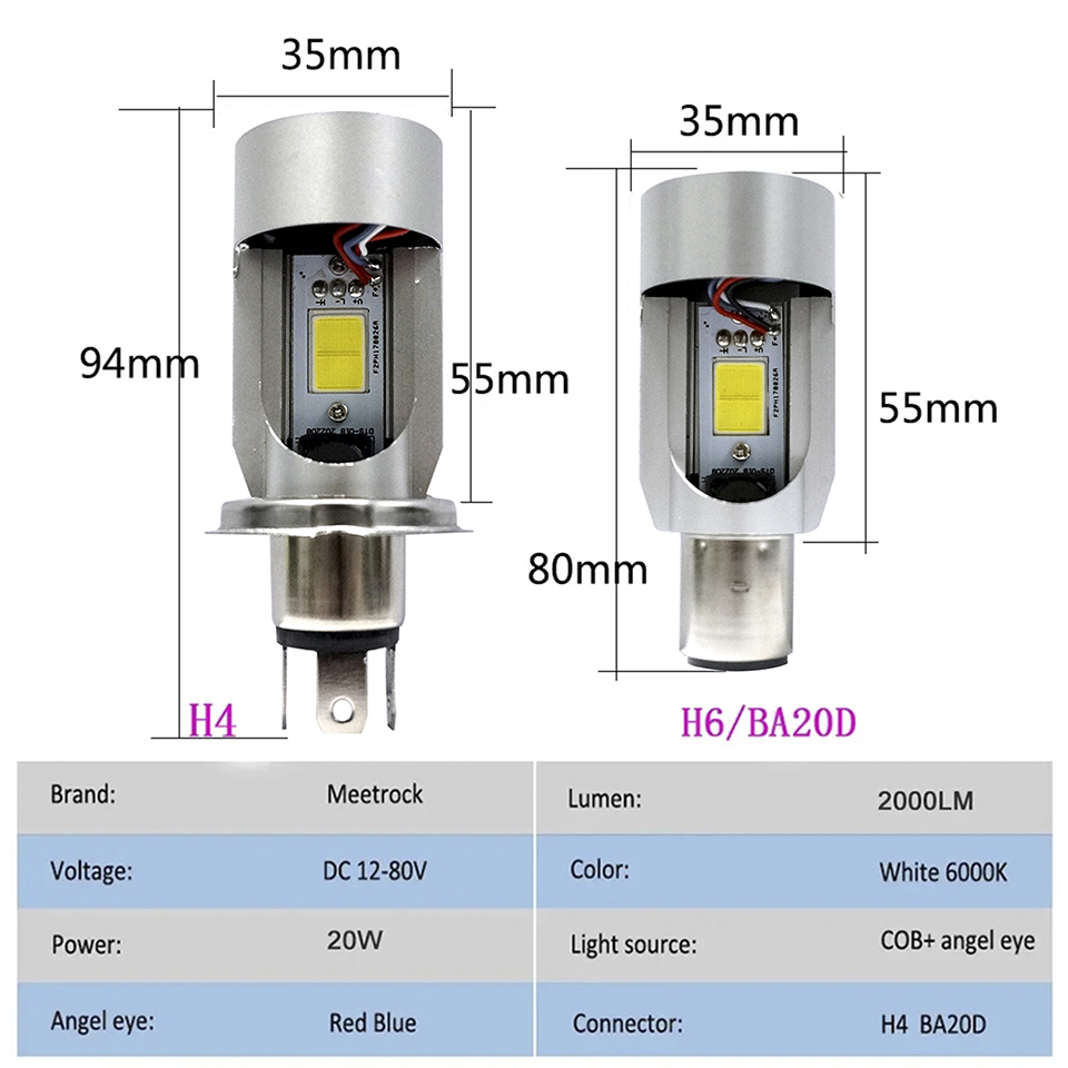 1 pz blu/rosso Angel Eye H4 LE - Motorcycle Led Headlight Bulb H4 recensione e prezzo