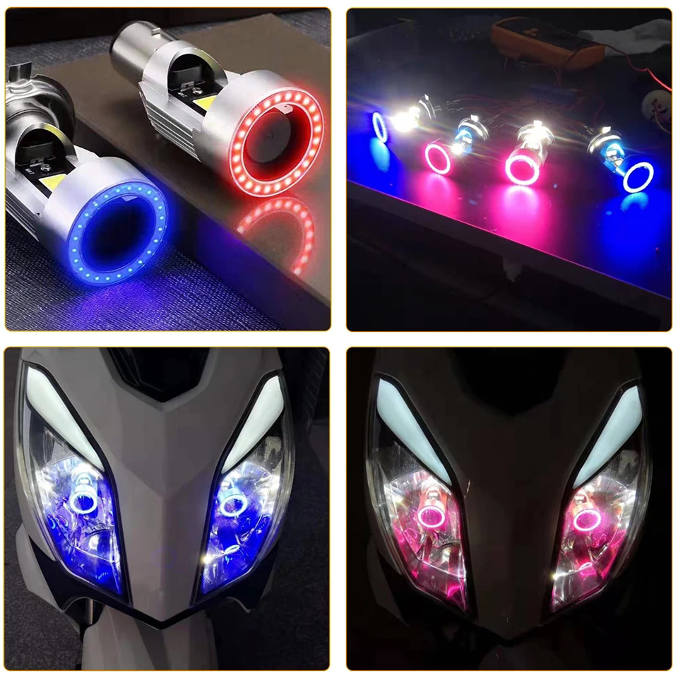 1 pz blu/rosso Angel Eye H4 LE - Motorcycle Led Headlight Bulb H4 recensione e prezzo