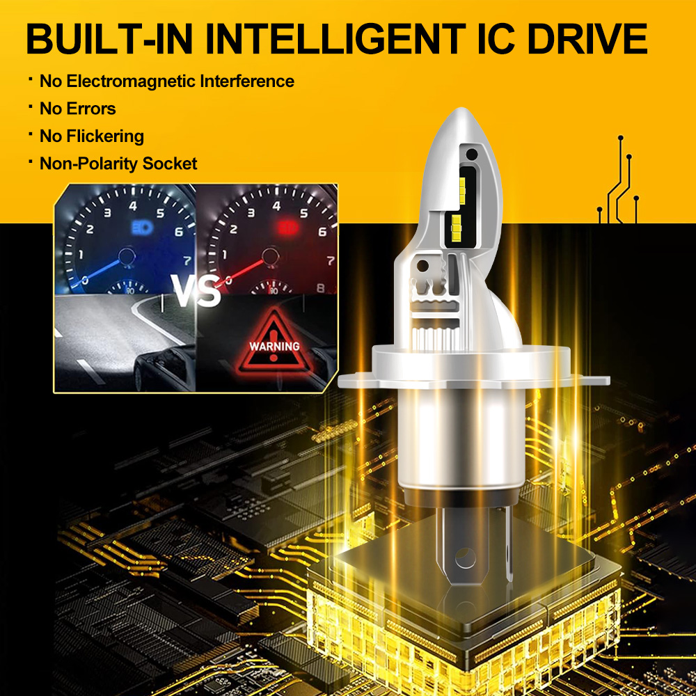 Fanless Moto Lamp H4 6000K Bri - Motorcycle Led Headlight Bulb H4 recensione e prezzo