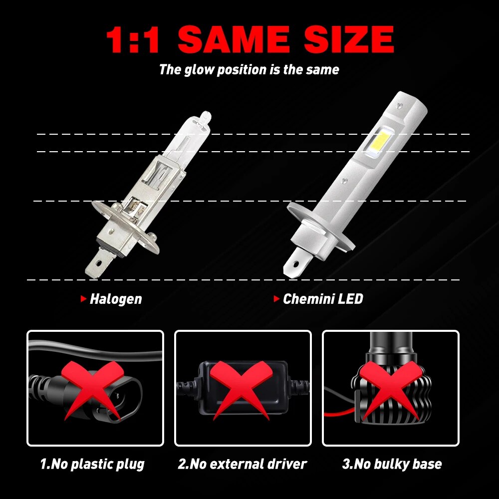 2 Pz 1:1 Auto LED H1 HA CONDOT - Led Headlight 6500K White 12000Lm recensione e prezzo