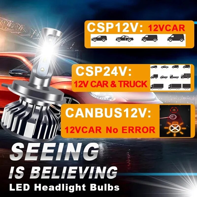 2PCS Luci Auto H4 LED CANBUS L - Led Headlight Bulb H7 20000Lm recensione e prezzo