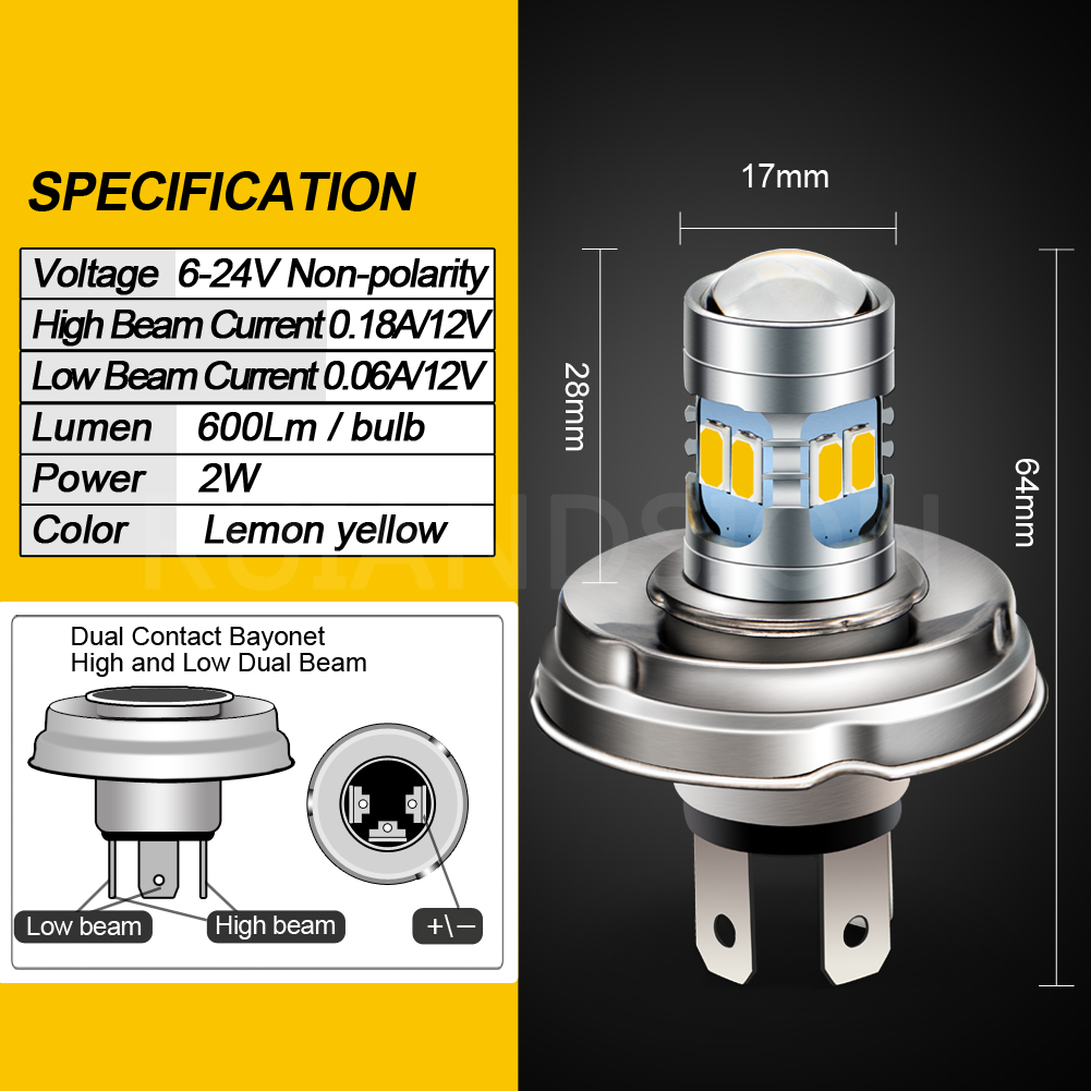 P45T Faro LED LED 6V 12V 24V M - Motorcycle Led Headlight Bulb H4 recensione e prezzo