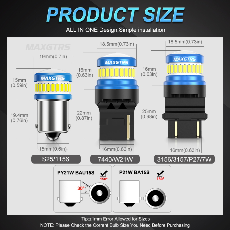 2x BA15S P21W Lampadine LED S2 - Led Tail Light Bulb Canbus recensione e prezzo