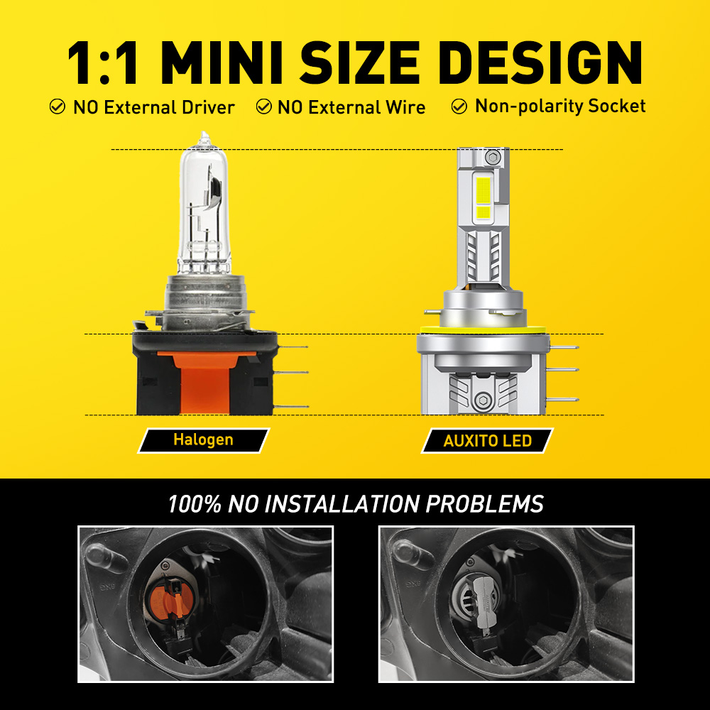 AUXITO 2 pz H15 Lampadine per  - Led Headlight Bulb Canbus Error Free recensione e prezzo