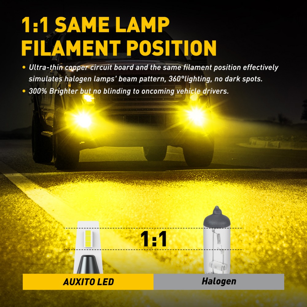 AUXITO 2 pezzi H11 H8 LED fend - Led Fog Light H11 3000K Yellow recensione e prezzo