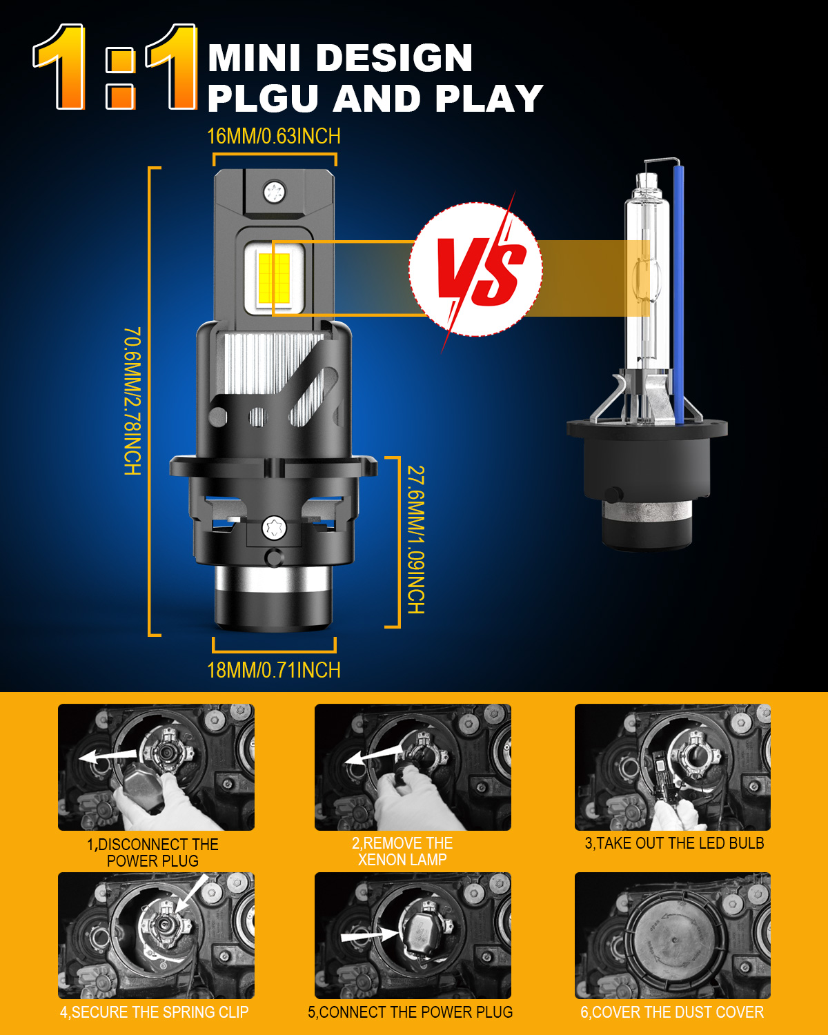 KATUR 2 pz D2S D4S Ha Condotto - Led Headlight Bulb Canbus Error Free recensione e prezzo