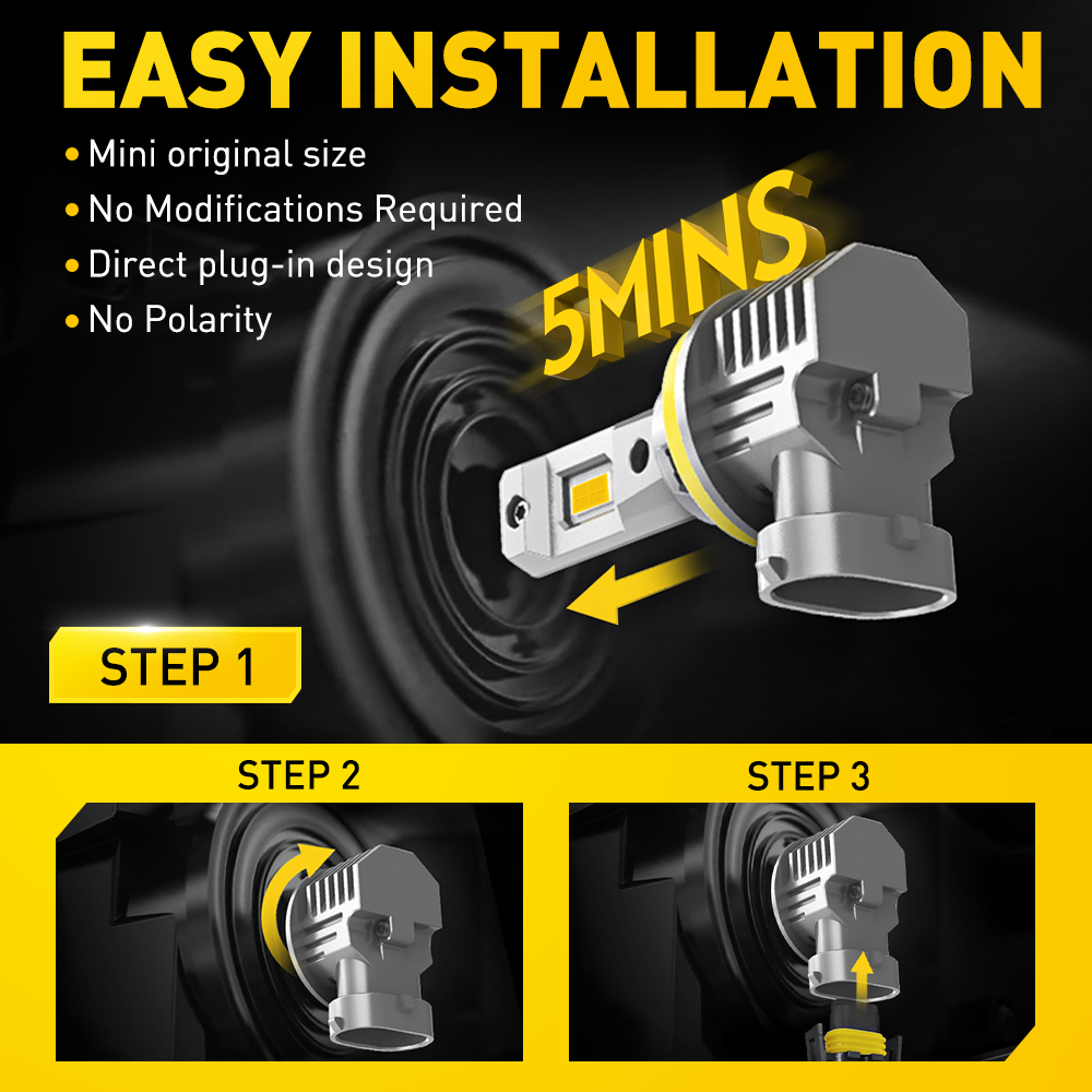 2 pezzi AUXITO H11 LED giallo  - Led Headlight Bulb Canbus Error Free recensione e prezzo